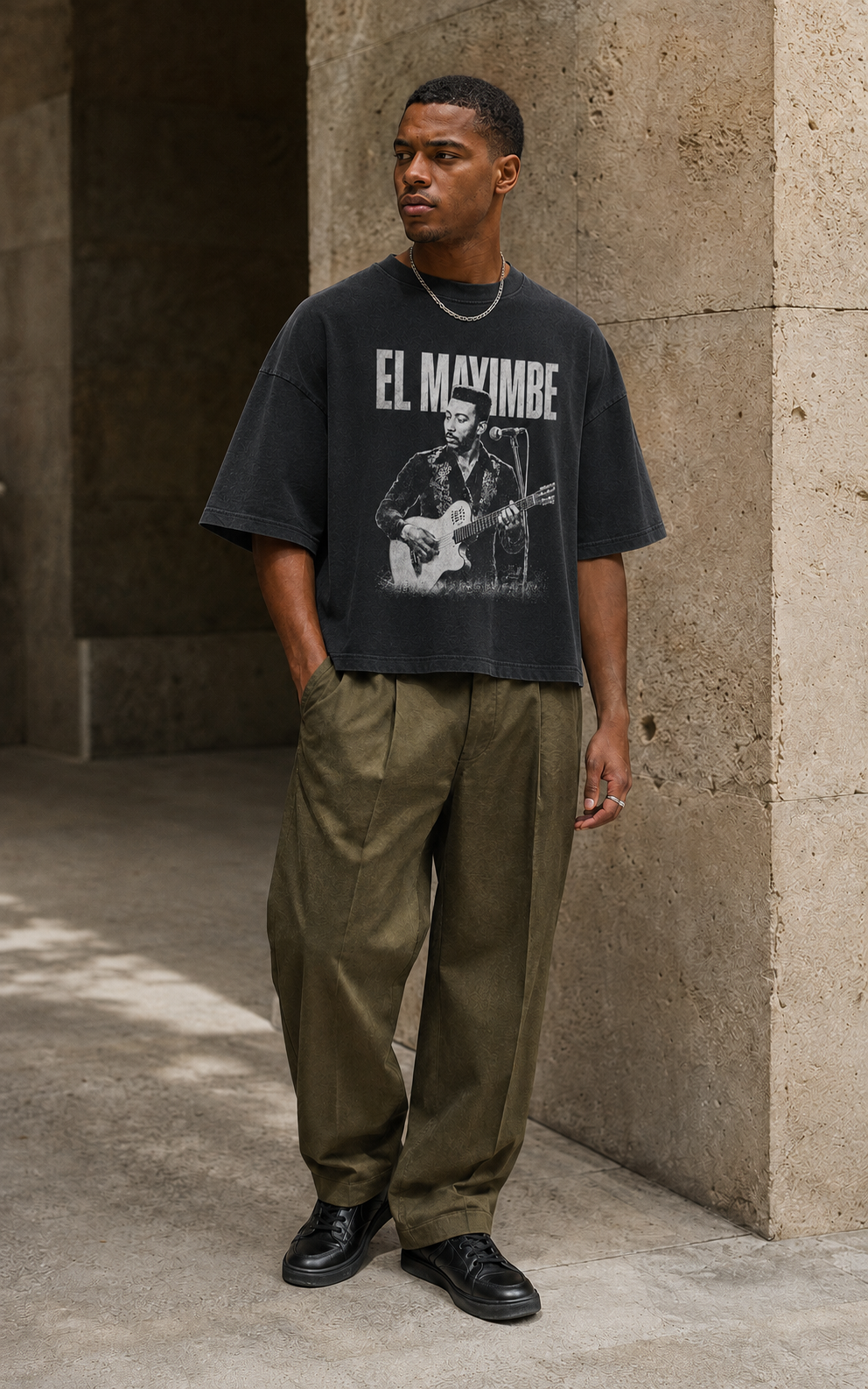 El Mayimbe Boxy Tee – Black