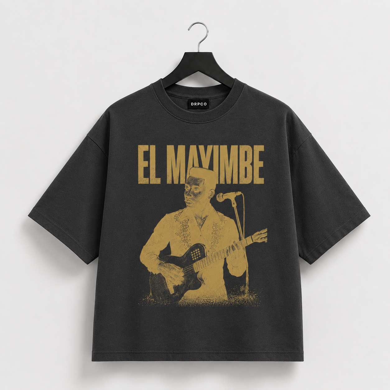 El Mayimbe Gold Boxy Tee – Black
