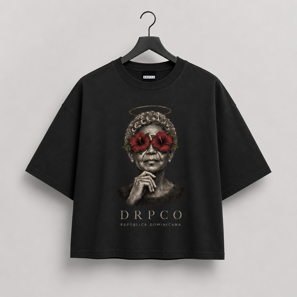 Flores de Herencia Boxy Tee – Black