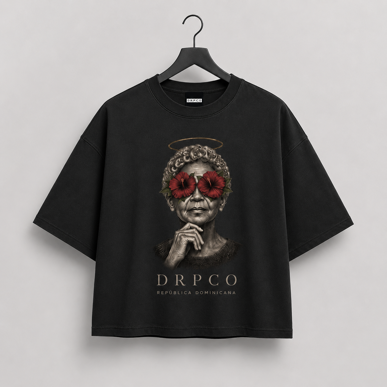 Flores de Herencia Boxy Tee – Black