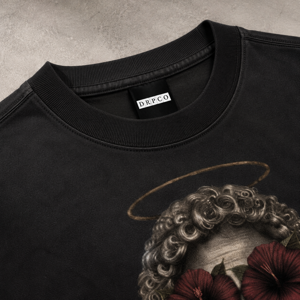 Flores de Herencia Boxy Tee – Black