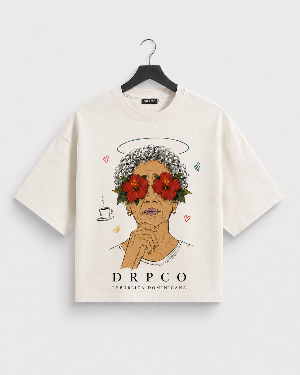 Flores de Herencia Boxy Tee – Cream