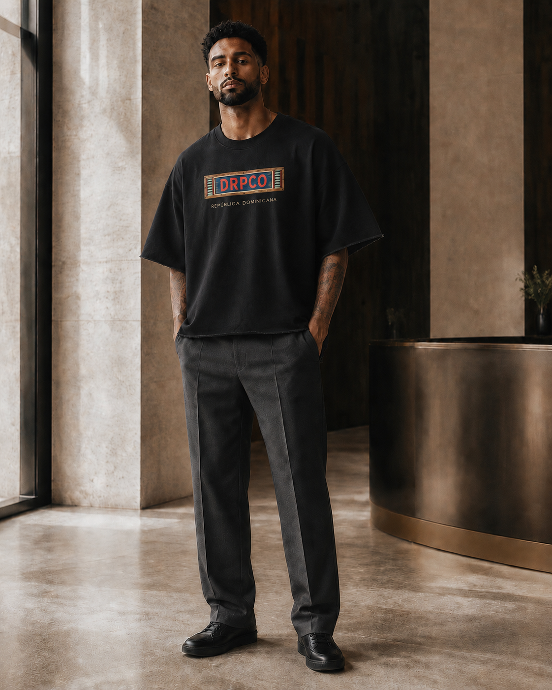 DRPCO Heritage Raw Edge Tee – Black