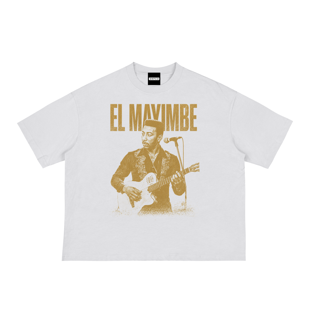 El Mayimbe Gold Boxy Tee – White