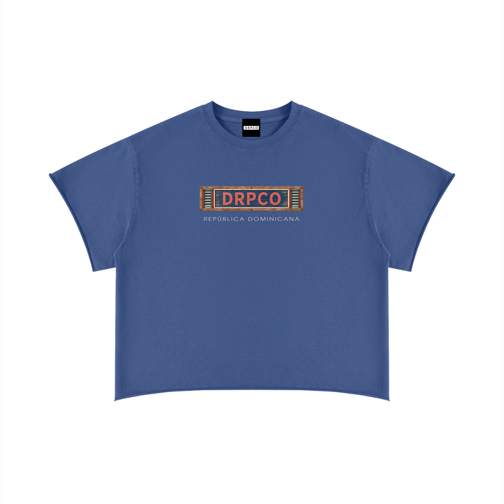 DRPCO Box Logo Raw Edge Tee – Vintage Blue.