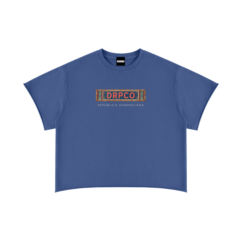 DRPCO Box Logo Raw Edge Tee – Vintage Blue.